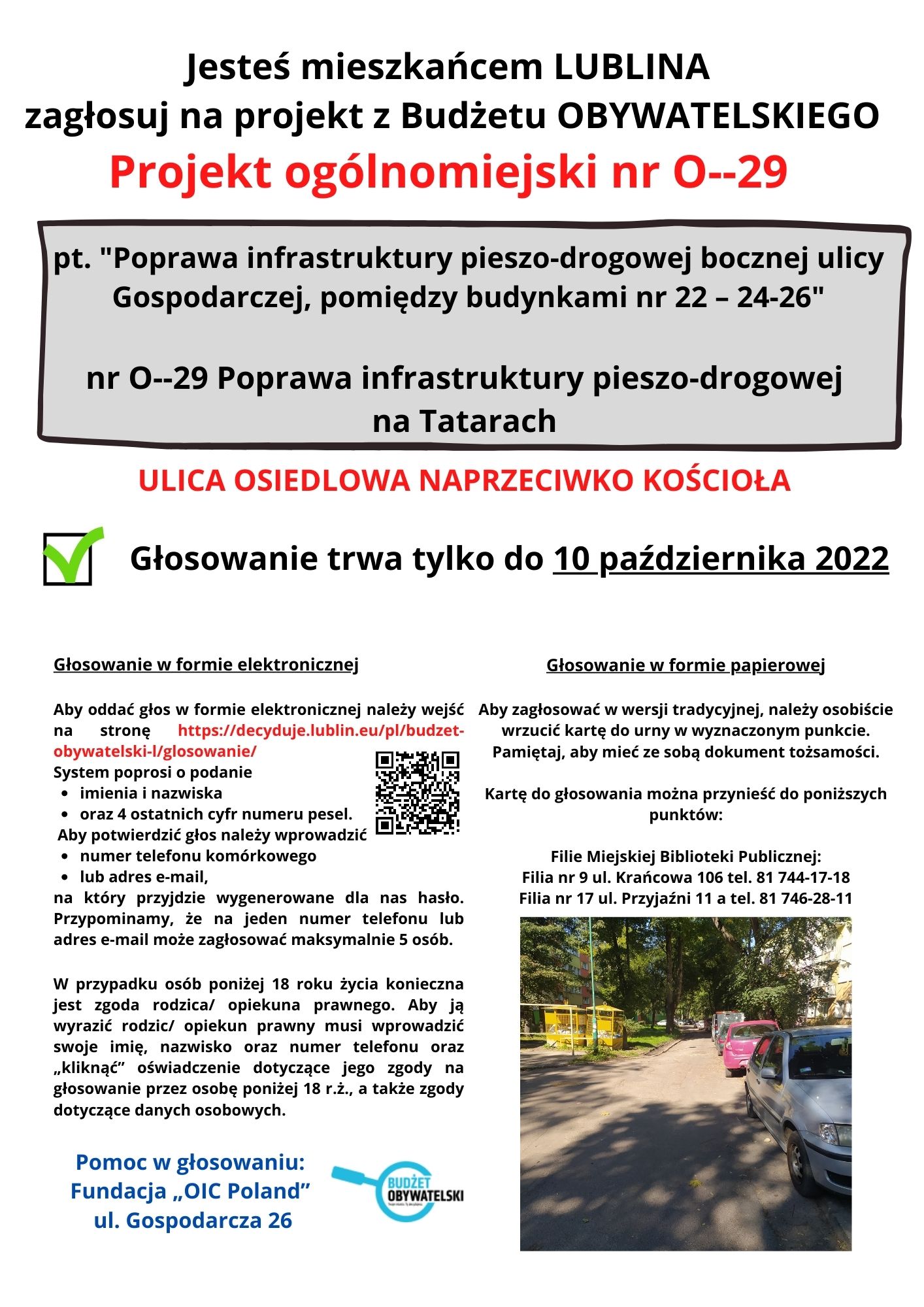 Jesteś mieszkańcem Lublina? Zagłosuj na Projekt nr 0-29 z Budżetu Obywatelskiego  IX edycji 2023!